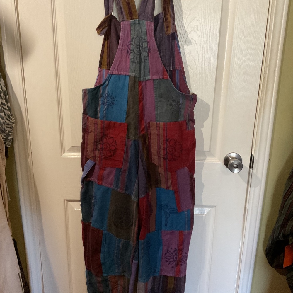 Boho Patchwork Multicolored Overalls - image 8
